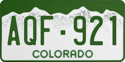 CO license plate AQF921