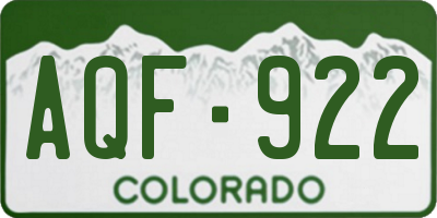 CO license plate AQF922