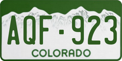 CO license plate AQF923