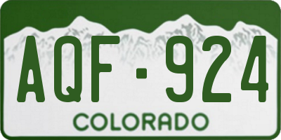 CO license plate AQF924