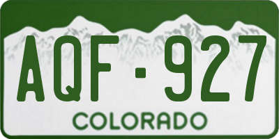 CO license plate AQF927