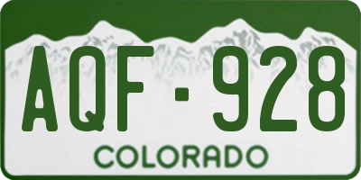CO license plate AQF928