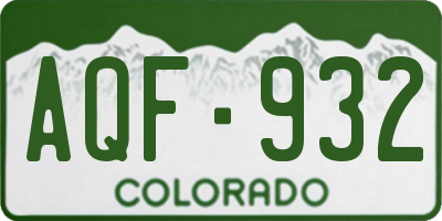 CO license plate AQF932