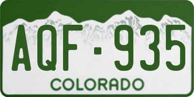 CO license plate AQF935