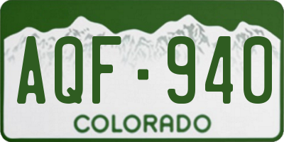 CO license plate AQF940