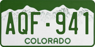 CO license plate AQF941