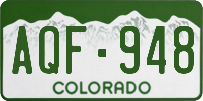 CO license plate AQF948