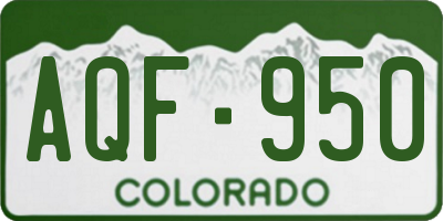 CO license plate AQF950