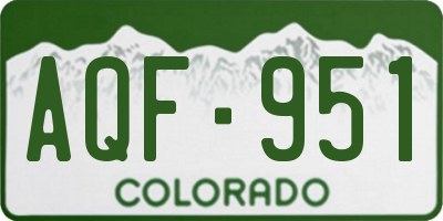 CO license plate AQF951