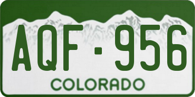 CO license plate AQF956