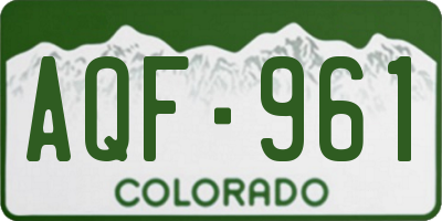 CO license plate AQF961