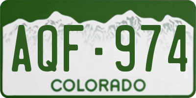 CO license plate AQF974