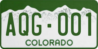 CO license plate AQG001