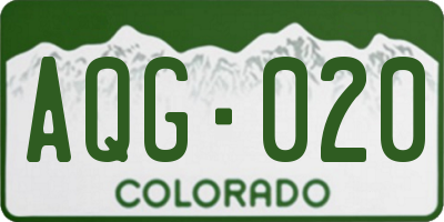 CO license plate AQG020