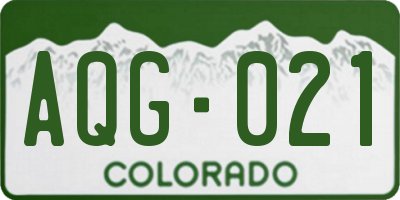 CO license plate AQG021