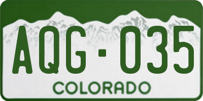 CO license plate AQG035