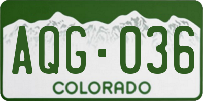 CO license plate AQG036