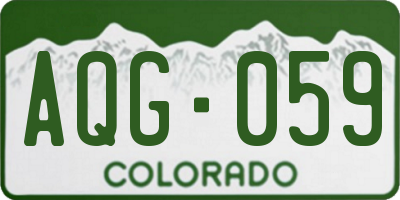 CO license plate AQG059