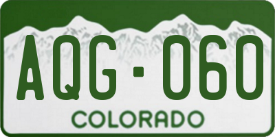 CO license plate AQG060