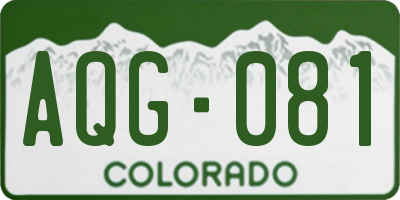 CO license plate AQG081