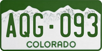 CO license plate AQG093