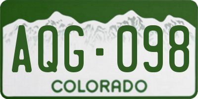 CO license plate AQG098