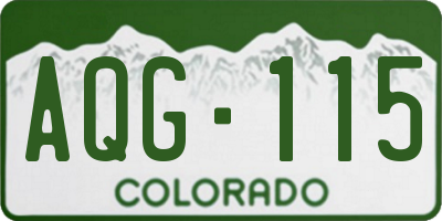 CO license plate AQG115