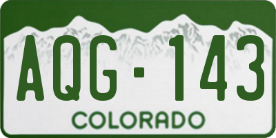 CO license plate AQG143