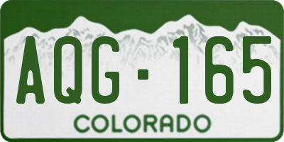 CO license plate AQG165