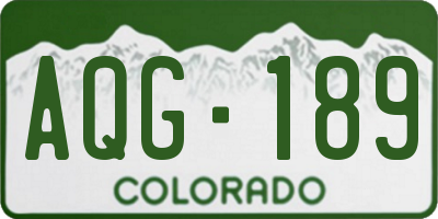 CO license plate AQG189