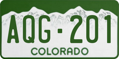 CO license plate AQG201