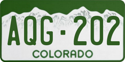 CO license plate AQG202