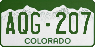 CO license plate AQG207