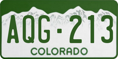 CO license plate AQG213