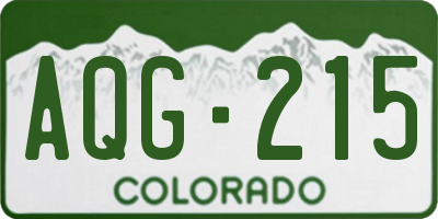 CO license plate AQG215