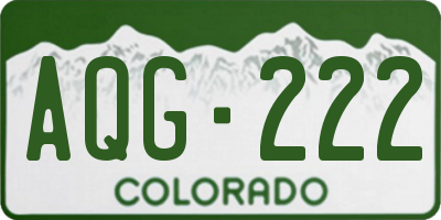 CO license plate AQG222
