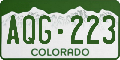 CO license plate AQG223