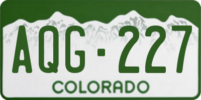 CO license plate AQG227