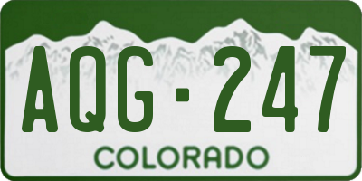 CO license plate AQG247