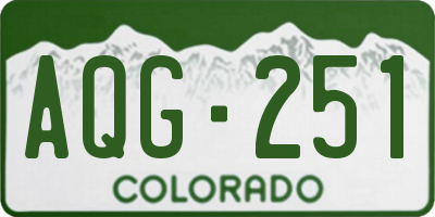CO license plate AQG251
