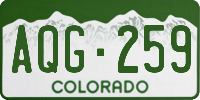 CO license plate AQG259