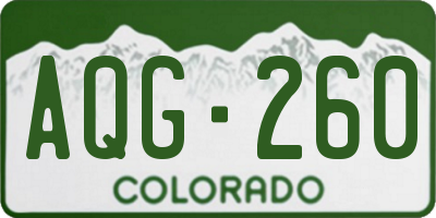 CO license plate AQG260