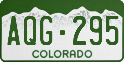 CO license plate AQG295