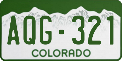 CO license plate AQG321