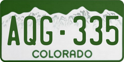 CO license plate AQG335