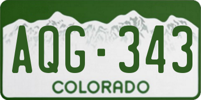 CO license plate AQG343