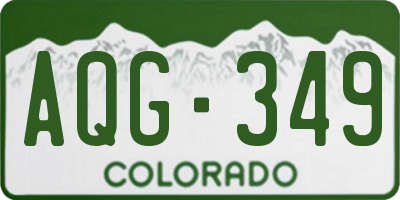 CO license plate AQG349