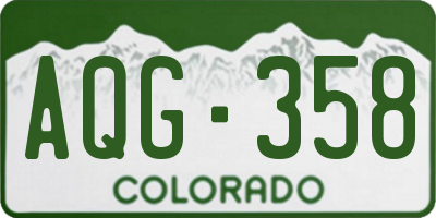 CO license plate AQG358