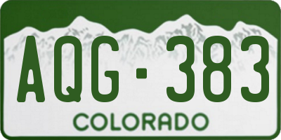 CO license plate AQG383