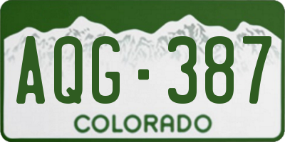 CO license plate AQG387